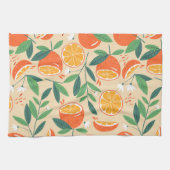 Orange Citrus Frucht Retro Muster Geschirrtuch (Horizontal)