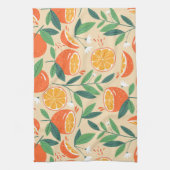 Orange Citrus Frucht Retro Muster Geschirrtuch (Vertikal)