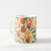 Orange Citrus Frucht Retro Muster Kaffeetasse (Vorderseite Links)