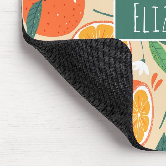 Orange Citrus Frucht Retro Muster Mousepad (Ecke)