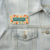 Orange Citrus Frucht Retro Muster Namensschild (Beispiel)