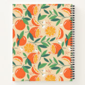 Orange Citrus Frucht Retro Muster Notizblock (Rückseite)