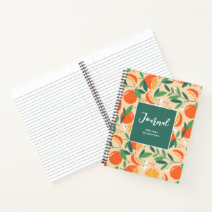 Orange Citrus Frucht Retro Muster Notizblock