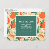 Orange Citrus Frucht Retro Muster Save the Date Einladungspostkarte (Vorne/Hinten)