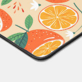 Orange Citrus Frucht Retro Muster Schreibtischunterlage (Ecke)