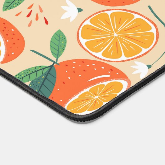 Orange Citrus Frucht Retro Muster Schreibtischunterlage (Ecke)