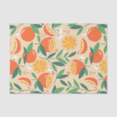 Orange Citrus Frucht Retro Muster Seidenpapier (Vorderseite)