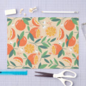 Orange Citrus Frucht Retro Muster Seidenpapier (Handwerk)