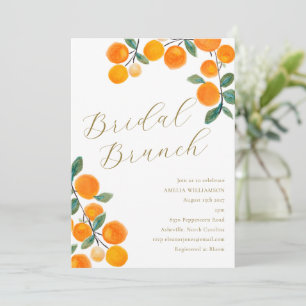 Orange Citrus Frucht Wasserfarbe Bridal Brunch Einladung