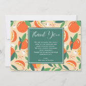 Orange Citrus Fruit Retro Muster Wedding Dankeskarte (Vorderseite)