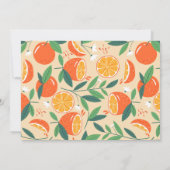 Orange Citrus Fruit Retro Muster Wedding Dankeskarte (Rückseite)