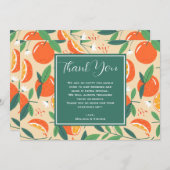 Orange Citrus Fruit Retro Muster Wedding Dankeskarte (Vorne/Hinten)