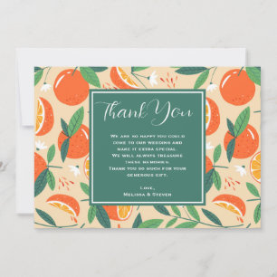 Orange Citrus Fruit Retro Muster Wedding Dankeskarte