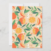 Orange Citrus Fruit Retro Muster Wedding Einladung (Rückseite)