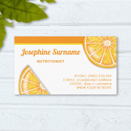 Orange Citrus Fruit Slices Dietitian Nutritionist Visitenkarte