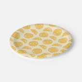 Orange Citrus Fruit Slices Illustriertes Muster Pappteller (Schrägansicht)
