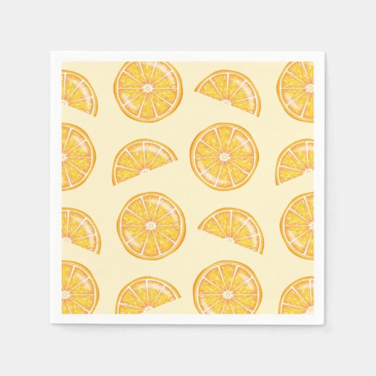 Orange Citrus Fruit Slices Illustriertes Muster Serviette (Vorderseite)