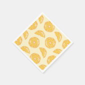 Orange Citrus Fruit Slices Illustriertes Muster Serviette (Ecke)