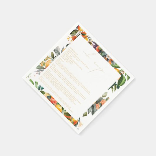 Orange Citrus Fruit Wedding Cake Rezept Serviette (Ecke)