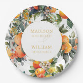 Orange Citrus Fruit Wedding Pappteller (Vorderseite)