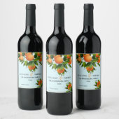 Orange Citrus Fruit Weinetikett (Flaschen)