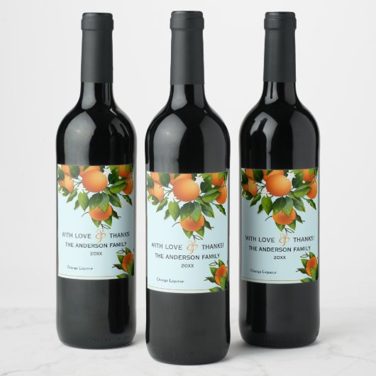 Orange Citrus Fruit Weinetikett (Flaschen)