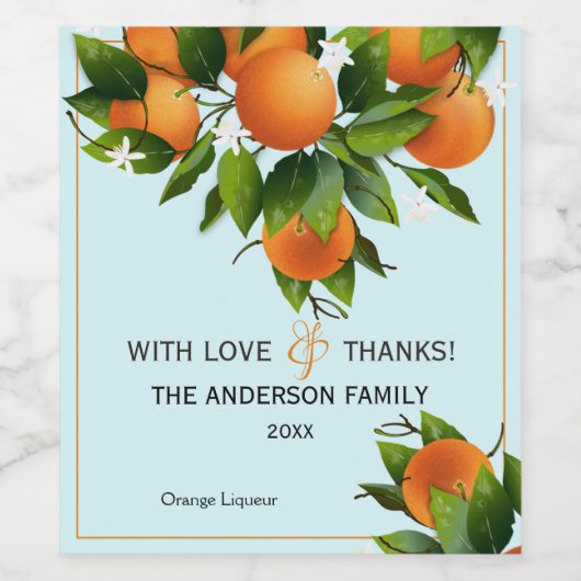 Orange Citrus Fruit Weinetikett (Einzelnes Label)