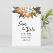 Orange Citrus Greenery retten Sie die Daten Karten (Stehend Vorderseite)