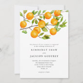 Orange Citrus Hochzeitseinladung Einladung (Vorderseite)