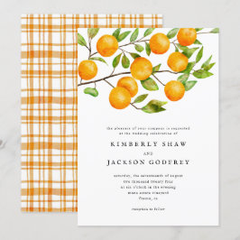 Orange Citrus Hochzeitseinladung Einladung