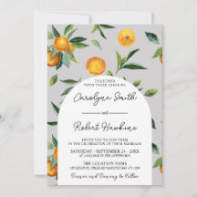 Orange Citrus Hochzeitseinladung