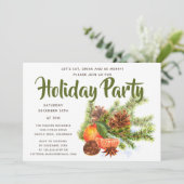 Orange Citrus Holiday Party | Weihnachts-Party Einladung (Stehend Vorderseite)