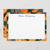 Orange Citrus Illustration Personalisiert Mitteilungskarte (Vorne/Hinten)