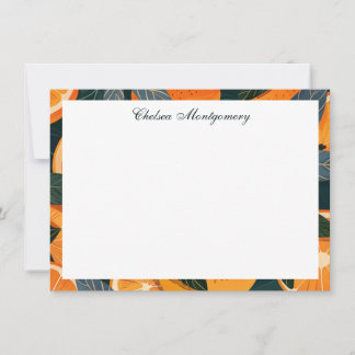 Orange Citrus Illustration Personalisiert Mitteilungskarte