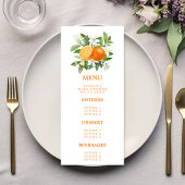 Orange Citrus Kleine Süsse auf dem Weg Babydusche Menükarte