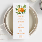 Orange Citrus Kleine Süsse auf dem Weg Babydusche Menükarte