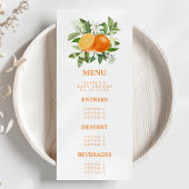 Orange Citrus Kleine Süsse auf dem Weg Babydusche Menükarte