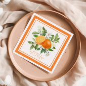 Orange Citrus Kleine Süsse auf dem Weg Babydusche Serviette