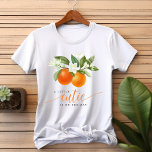 Orange Citrus Kleine Süsse auf dem Weg Babydusche T-Shirt<br><div class="desc">Orange Citrus Kleine Süsse auf dem Weg Baby Dusche T - Shirt</div>