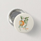 Orange Citrus Kleine Süsse Baby Dusche Vater zu se Button (Vorne & Hinten)