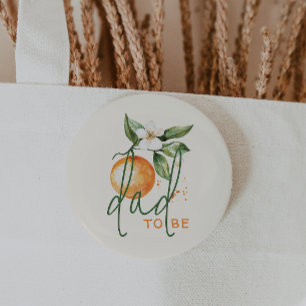Orange Citrus Kleine Süsse Baby Dusche Vater zu se Button