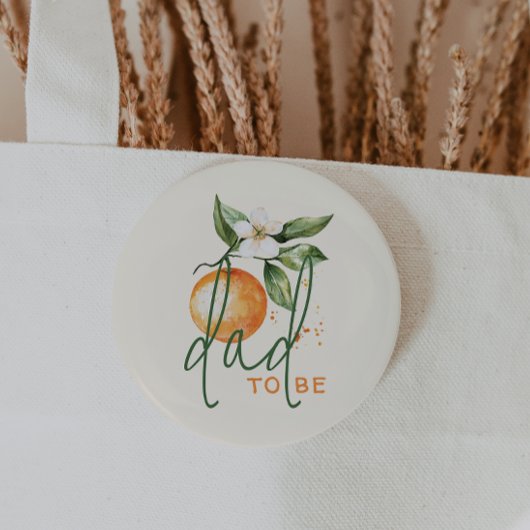 Orange Citrus Kleine Süsse Baby Dusche Vater zu se Button