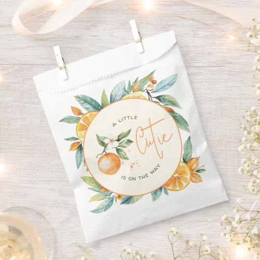 Orange Citrus Kleine Süsse Babydusche Geschenktütchen (Ausgeschnitten)