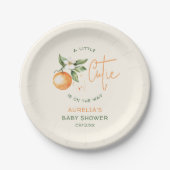 Orange Citrus Kleine Süsse Babydusche Papierplatte Pappteller (Vorderseite)