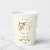Orange Citrus Kleine Süsse Babydusche Pappbecher (Rückseite)