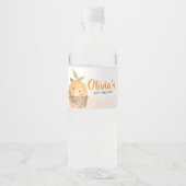 Orange Citrus Kleine Süsse Babydusche Wasserflaschenetikett (Vorderseite)
