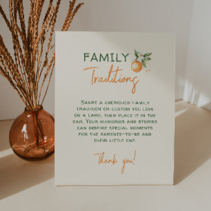 Orange Citrus Kleine Süsse Familientraditionen Sockelschild