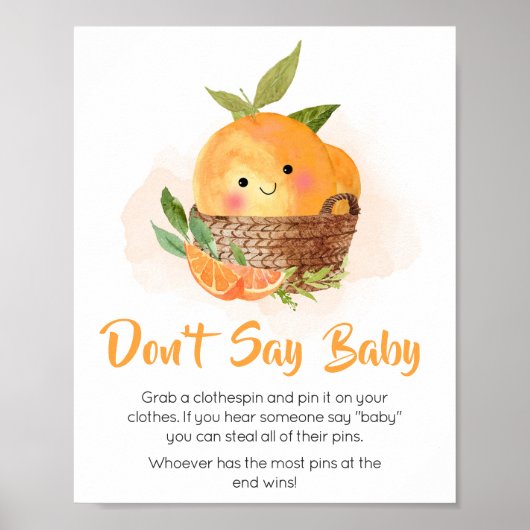 Orange Citrus Kleine Süsse Sage nicht Baby Poster (Vorne)