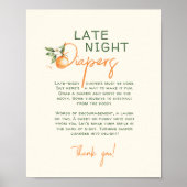 Orange Citrus Kleine Süsse Späte Nachttaucher Zeic Poster (Vorne)