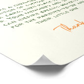 Orange Citrus Kleine Süsse Traditionen Unterschrei Poster (Ecke)